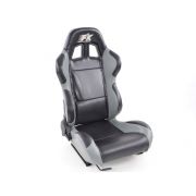 Снимка  на Спортни седалки комплект 2 бр. Boston еко кожа черни/сиви FK Automotive FKRSE010139