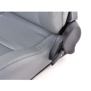 Снимка  на Спортни седалки комплект 2 бр. Bremen еко кожа сиви червени stitches FK Automotive FKRSE17003