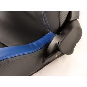 Снимка  на Спортни седалки комплект 2 бр. Bremen еко кожа черни/сини Carbon-Look FK Automotive FKRSE17065