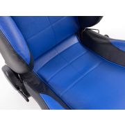 Снимка  на Спортни седалки комплект 2 бр. Comfort еко кожа сини/черни FK Automotive FKRSE893/894