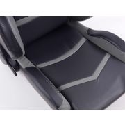 Снимка  на Спортни седалки комплект 2 бр. Cyberstar еко кожа черни/сиви FK Automotive FKRSE649/651