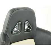 Снимка  на Спортни седалки комплект 2 бр. Dallas еко кожа бежови/черни шев бежови FK Automotive FKRSE010111