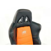 Снимка  на Спортни седалки комплект 2 бр. Dallas еко кожа оранжеви/черни шев оранжеви FK Automotive FKRSE010107
