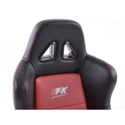 Снимка  на Спортни седалки комплект 2 бр. Dallas еко кожа червени /черни шев червени / FK Automotive FKRSE010109