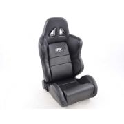 Снимка  на Спортни седалки комплект 2 бр. Dallas еко кожа черни шев сребърни FK Automotive FKRSE010105