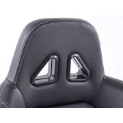 Снимка  на Спортни седалки комплект 2 бр. Dallas еко кожа черни шев сребърни FK Automotive FKRSE010105