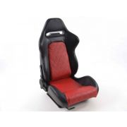 Снимка  на Спортни седалки комплект 2 бр. Detroit еко кожа черни/червени / FK Automotive FKRSE011007