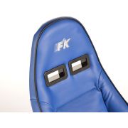 Снимка  на Спортни седалки комплект 2 бр. Dortmund еко кожа сини бели FK Automotive FKRSE17087