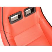 Снимка  на Спортни седалки комплект 2 бр. Dortmund еко кожа червени бели FK Automotive FKRSE17083