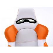 Снимка  на Спортни седалки комплект 2 бр. Edition 1 еко кожа бели/оранжеви FK Automotive DP001