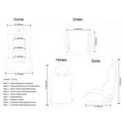 Снимка  на Спортни седалки комплект 2 бр. Edition 1 еко кожа бели/оранжеви FK Automotive DP001