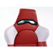 Снимка  на Спортни седалки комплект 2 бр. Edition 1 еко кожа червени / бели FK Automotive DP007