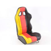 Снимка  на Спортни седалки комплект 2 бр. Germany еко кожа черни/червени //жълти FK Automotive FKRSE12051