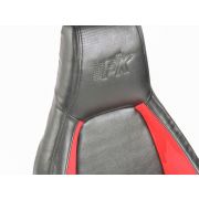 Снимка  на Спортни седалки комплект 2 бр. Hamburg еко кожа черни/червени FK Automotive FKRSE18027