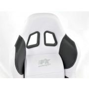 Снимка  на Спортни седалки комплект 2 бр. Houston еко кожа бели/черни шев бели FK Automotive FKRSE010043