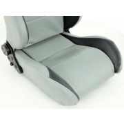 Снимка  на Спортни седалки комплект 2 бр. Houston еко кожа сиви/черни шев сиви FK Automotive FKRSE010049