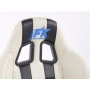 Снимка  на Спортни седалки комплект 2 бр. Indianapolis еко кожа бели/черни FK Automotive FKRSE010183