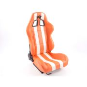 Снимка  на Спортни седалки комплект 2 бр. Indianapolis еко кожа оранжеви/бели FK Automotive FKRSE010189