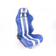 Снимка  на Спортни седалки комплект 2 бр. Indianapolis еко кожа сини/бели FK Automotive FKRSE010185