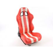 Снимка  на Спортни седалки комплект 2 бр. Indianapolis еко кожа червени //бели FK Automotive FKRSE010187