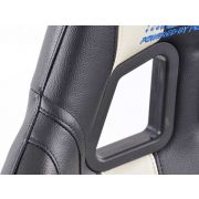 Снимка  на Спортни седалки комплект 2 бр. Indianapolis еко кожа черни/бели FK Automotive FKRSE010181