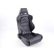 Снимка  на Спортни седалки комплект 2 бр. Las Vegas еко кожа черни шев бели FK Automotive FKRSE011027