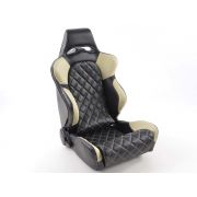 Снимка  на Спортни седалки комплект 2 бр. Las Vegas еко кожа черни/бежови back made of GFK FK Automotive FKRSE011035