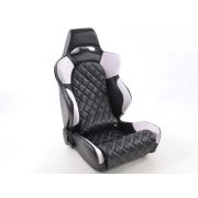 Снимка  на Спортни седалки комплект 2 бр. Las Vegas еко кожа черни/бели back made of GFK FK Automotive FKRSE011031