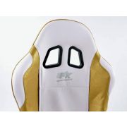 Снимка  на Спортни седалки комплект 2 бр. Miami еко кожа бели златни FK Automotive FKRSE010069
