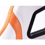 Снимка  на Спортни седалки комплект 2 бр. Miami еко кожа бели/оранжеви FK Automotive FKRSE010061