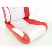 Снимка  на Спортни седалки комплект 2 бр. Miami еко кожа бели/червени / FK Automotive FKRSE010067
