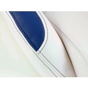 Снимка  на Спортни седалки комплект 2 бр. New York бели/сини шев сини FK Automotive FKRSE010029