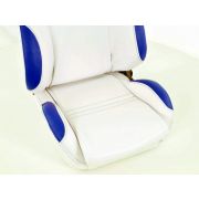 Снимка  на Спортни седалки комплект 2 бр. New York бели/сини шев сини FK Automotive FKRSE010029