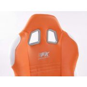 Снимка  на Спортни седалки комплект 2 бр. New York еко кожа оранжеви/бели шев бели FK Automotive FKRSE010025