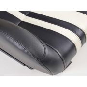Снимка  на Спортни седалки комплект 2 бр. Portland еко кожа черни/бели FK Automotive FKRSE011055