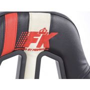 Снимка  на Спортни седалки комплект 2 бр. Portland еко кожа черни/бели/червени / FK Automotive FKRSE011051