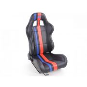Снимка  на Спортни седалки комплект 2 бр. Portland еко кожа черни/червени /сини FK Automotive FKRSE011057