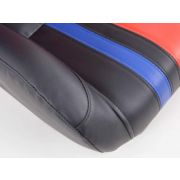 Снимка  на Спортни седалки комплект 2 бр. Portland еко кожа черни/червени /сини FK Automotive FKRSE011057