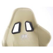Снимка  на Спортни седалки комплект 2 бр. Sacramento еко кожа бежови шев бели FK Automotive FKRSE011015