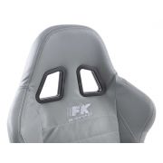 Снимка  на Спортни седалки комплект 2 бр. Sacramento еко кожа сиви шев бели FK Automotive FKRSE011013