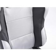 Снимка  на Спортни седалки комплект 2 бр. Spacelook Carbon еко кожа сребърни/черни FK Automotive FKRSE823/824