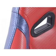 Снимка  на Спортни седалки комплект 2 бр. Spacelook Carbon еко кожа червени /сини FK Automotive FKRSE811/812