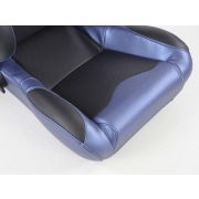 Снимка  на Спортни седалки комплект 2 бр. Spacelook Carbon еко кожа черни/сини FK Automotive FKRSE809/810