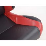Снимка  на Спортни седалки комплект 2 бр. Spacelook Carbon еко кожа черни/червени / FK Automotive FKRSE807/808