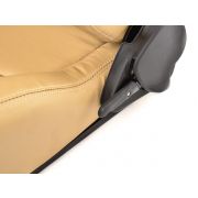 Снимка  на Спортни седалки комплект 2 бр. Stuttgart еко кожа бежови/сребърни FK Automotive FKRSE17037