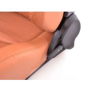 Снимка  на Спортни седалки комплект 2 бр. Stuttgart еко кожа кафяви/сребърни FK Automotive FKRSE17033