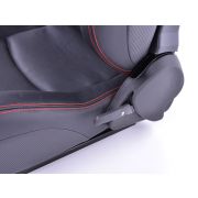Снимка  на Спортни седалки комплект 2 бр. Stuttgart еко кожа черни Carbon-Look FK Automotive FKRSE17021
