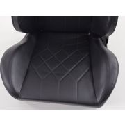 Снимка  на Спортни седалки комплект 2 бр. еко кожа черни шев черни FK Automotive FKRSE14043