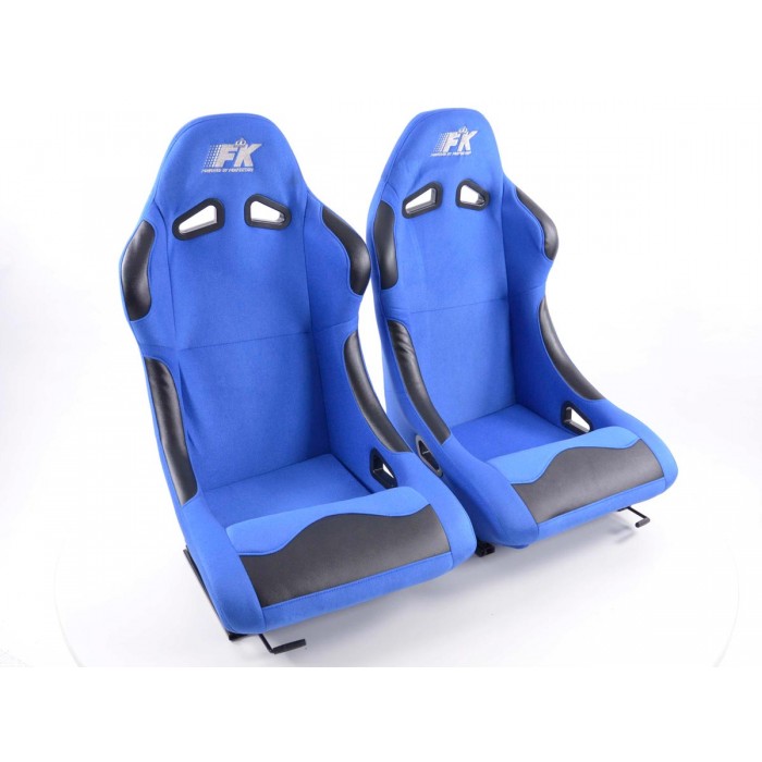 Снимка на Спортни седалки комплект 2 бр. Basic сини FK Automotive FKRSE323/323 за Alfa Romeo 166 Sedan 2.5 V6 24V (936A21__) - 188 коня бензин
