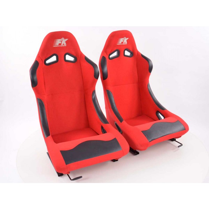 Снимка на Спортни седалки комплект 2 бр. Basic червени / FK Automotive FKRSE327/327 за Alfa Romeo 156 (932) Sedan 2.4 JTD (932AXF00) - 175 коня дизел